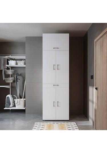 Dora Kapaklı Çamaşır Ve Kurutma Makinesi Dolabı Atlantik Beyaz Atlantik Çam - Beyaz