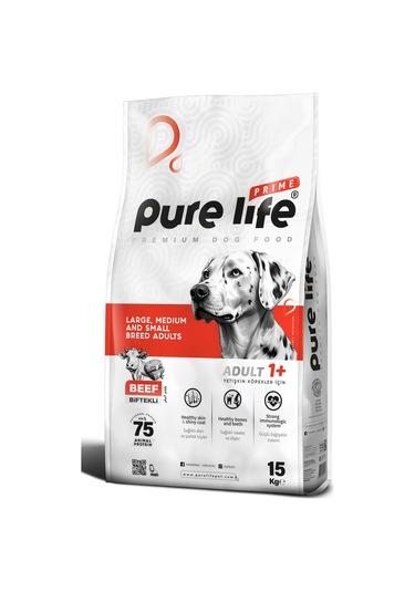 Purelife Prime Biftekli Yetişkin Köpek Maması 15 KG