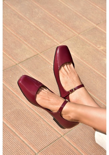 Fox Shoes S726252508 Bordo Rugan Kadın Babet Bordo