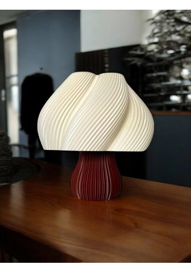 Vintage Ice Gece Masa Lambası , Bohem Ev Dekorasyon , Dekoratif Abajur - Kahve Krem Çok Renkli