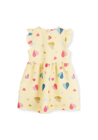 Ahengim Kız Çocuk Kalp Desenli Elbise Ak2406 Sarı
