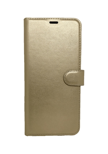 Xiaomi Redmi Note 8 Cüzdanlı Kapaklı Kılıf Kartlıklı Standlı Kopçalı Gold