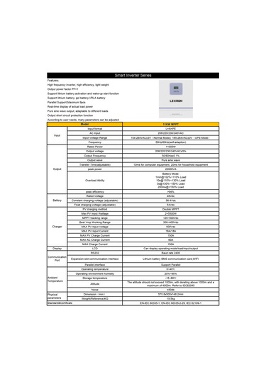Lexron 11kw 120-500v Hv 2x100a Mppt Akıllı Inverter