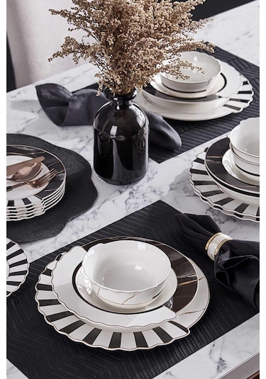 Neva N3275 Marble Plus Hibrit 24 Parça 6 Kişilik Yemek Takımı