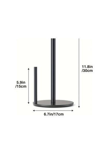 Honeybeeshop Mutfak Rulo Tutucu 2 Adet Siyah Premium Paslanmaz Celik Papir Rulo Tutucu Tezgah Rulo Dagiticisi -