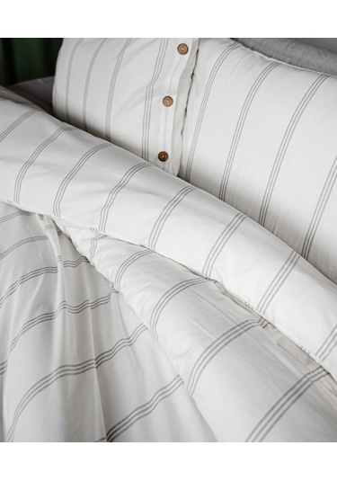 Cotton Collection Tek Kişilik Çizgili Nevresim Seti Seroya Renkli