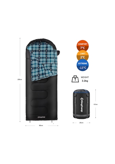 Kingcamp Cloud 300 Ultra Uyku Tulumu Black Sol F. Siyah
