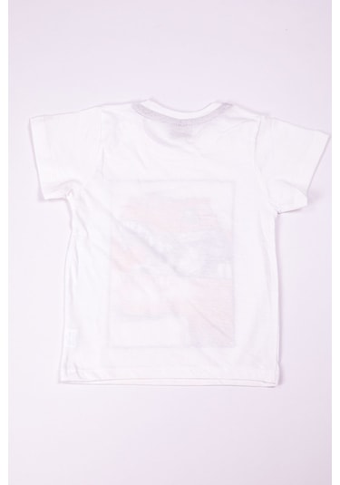 Erkek Çocuk Tshirt Dinozor Baskılı A28 Beyaz