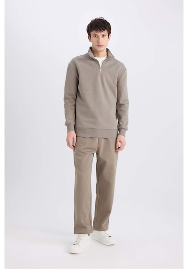 DeFacto Regular Fit Eşofman Altı İçi Polarlı Basic Düz Cepli Beli Bağcıklı Düz Paça D7836AX25SPKH510