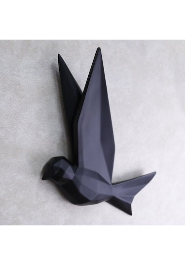 Mouette 3'Lü Dekoratif Kuş Siyah