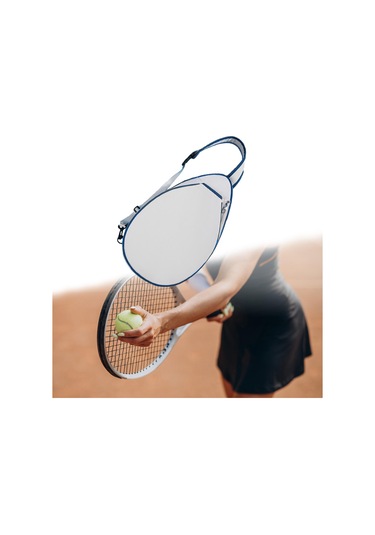 Suntek Tenis Çantası Taşınabilir Çok Beyaz-mavi-kenarlar