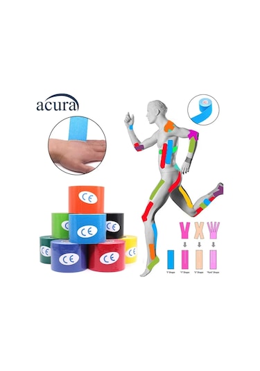 Ac-150 Yüz & Vücut Uyumlu Hipoalerjenik Kinesyo Tape Ağrı Bandı 5m X 5cm Pembe Renk 1 Beden