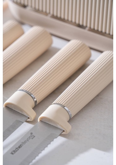 Cooper 7 Parça Bıçak Seti Krem