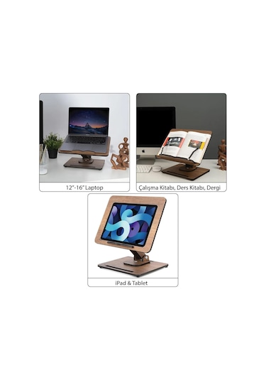 Kitap Okuma Standı Katlanabilir 360º Dönebilen