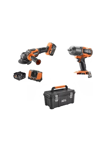 Aeg  BEWS18-115BLPX2-502T + BSS 18HTF12BL Akülü 18v Taşlama Somun Sıkma Set