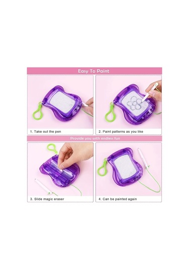 Techbloom 12 Adet Manyetik Çizim Tahtası Eğitici Doodle Yazı Yazma Oyuncağı Parti Hediyesi 3-6 Yaş Ahşap