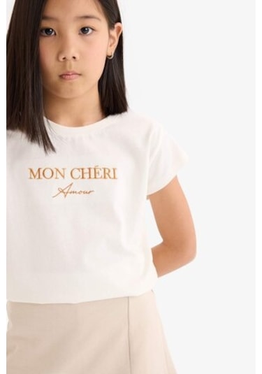 DeFacto Kız Çocuk 2'li Takım Baskılı Kolsuz Tişört Şort Etek E1260A825SMER233 Ekru DeFacto Kız Çocuk 2'li Takım Baskılı Kolsuz Tişört Şort Etek E1260A825SMER233 Ekru