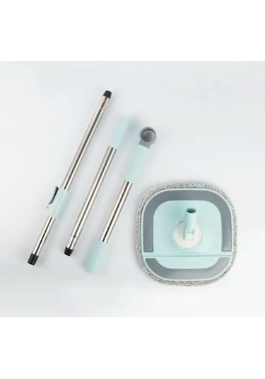 Spin Mop Compact Geniş Kare Paspaslı Temizlik Seti 10 L