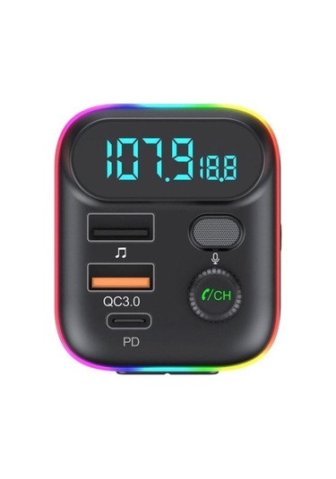 Sones T70 Araba Mp3 Çalar Fm Verici Bluetooth Usb Araç Mobil Şarj Cihazı İle Qc3.0 Hızlı Şarj U Disk Müzik Çalar Fm Modülatör