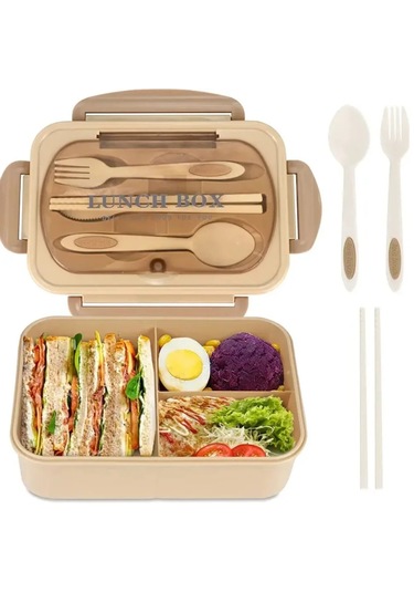 Çatal Bıçak Takımı İle Kare Öğle Yemeği Kutusu
