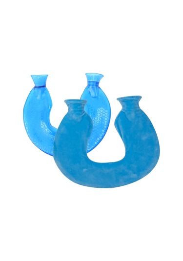 U-şekilli Pvc Sıcak Kompres Omuz Ve Boyun Patlamaya Dayanıklı Su Enjeksiyonlu Sıcak Su Torbası Mavi + Göl Mavi Kristali