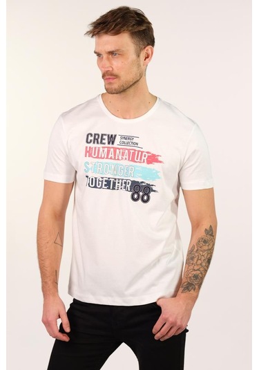 Arma Erkek Büyük Beden Bisiklet Yaka Tişört Y22374868101 Beyaz