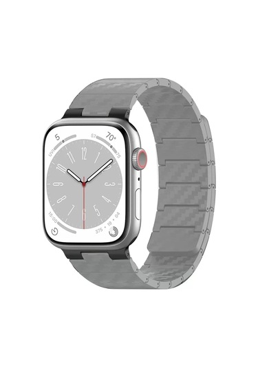 Apple Watch Uyumlu  45mm Carbon Steel Kordon - Yıldız Işığı