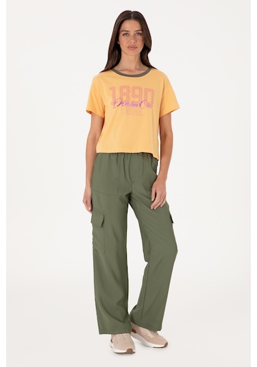 U.S. Polo Assn. Kadın Koyu Haki Cargofit Kanvas Pantolon 50309123-VR111