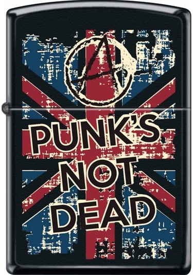 Zippo Çakmak Punks Not Dead Poster Black Matte