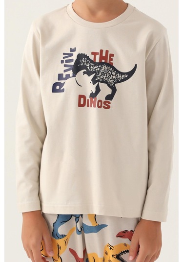 Roly Poly 3363 Revive Erkek Çocuk Pijama Takımı Bej