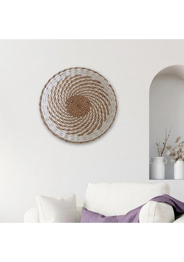 Suntek Magideal Dokuma Sepet Duvar Dekoru Fuaye Veranda Çiftlik Beyaz-30cm