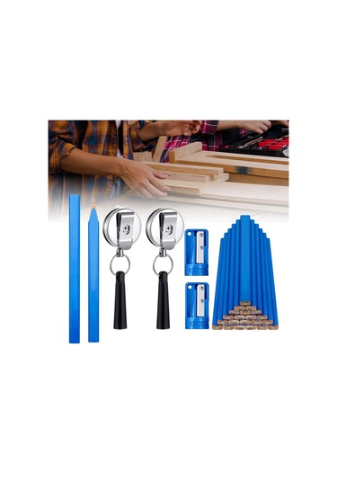 Suntek Marangoz Seti İnşaat Taslaklığı Için Dıy Düz 20-adet-mavi-kalem