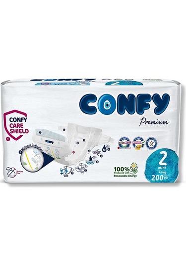 Confy Premium 2 Numara Bebek Bezi Mini 3 - 6 Kg 200 Adet