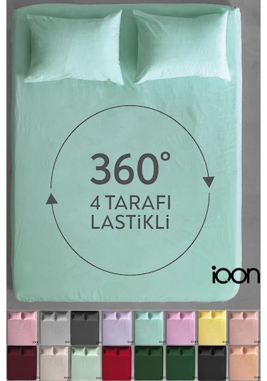 İqon Ranforce Dokuma Lastikli Çarşaf Takımı Tek Kişilik - 21 Renk Mint