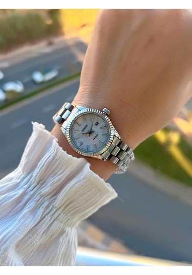 Coliseum Çelik Kordon Takvimli Kadran Özel Tasarım Vintage Seri Kadın Kol Saati+bileklik Ps.8341.m7 Gümüş