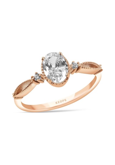 E Renk 0.72 Karat Pırlanta Vintage Oval Yüzük