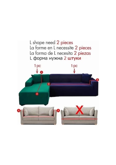 Novahub Lacivert Peluş Kanepe Örtüsü Kadife Elastik Deri Köşe Kesit Oturma Odası Kanepe Kapakları Seti Koltuk Örtüsü L Şekli Koltuk Slipcovers 1 Seat 90-140cm Lacivert