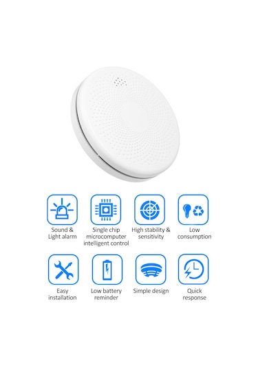 Aubyhe Tuya Wifi Akıllı Duman Ve Karbonmonoksit Alarmı, Uzaktan Kontrol Ve Yüksek Hassasiyet, Pil Hariç