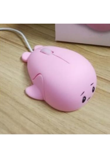 Xindoker Köpekbalığı Desenli Kablolu Fare - Hassas Takip, Ergonomik Tutuş, Windows/mac Uyumlu Pembe Kartoon Mouse