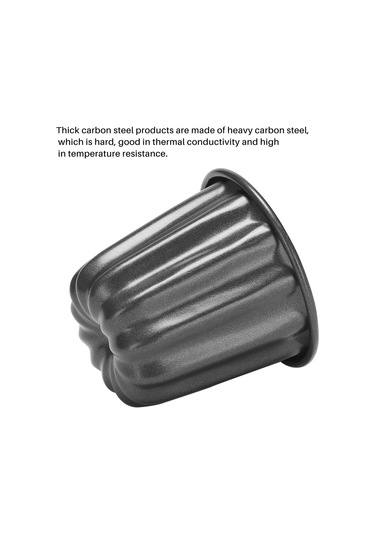 Sointeresting Canele Kalıbı, Cannele Muffin Kupası, 4 Adet Yapışmaz Cannele Kalıbı Gri-siyah Canneles Gri-siyah