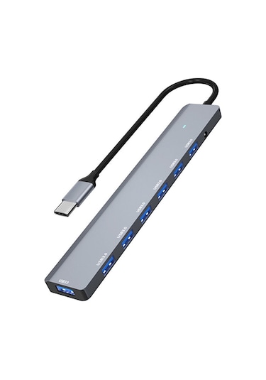 7in1 Type-c To Usb Çoklayıcı 7 Port Usb3.0 Hub Power Güç Destekli