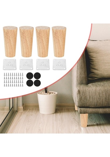 Trendooze Homyl 4x Dolap Ayakları Ahşap Yükseklik 10cm Odun Takımları Ev Dekorasyonu Odun