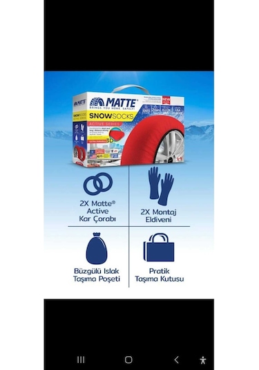 Matte Kar Çorabı Large Universal