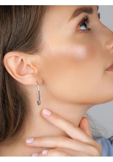 Serebranyj Dom Uzun Küpe 925 Ayar Gümüş Spinel Taşlı 46925891 Diğer