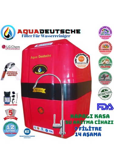 Aqua Deutsche 12 Litre 7 Filitre Pompalı Su Arıtma Cih...