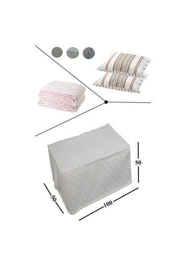 Adarya Home Büyük Boy Yorgan Hurcu 5 Adet 100 x 50 x 50 Beyaz