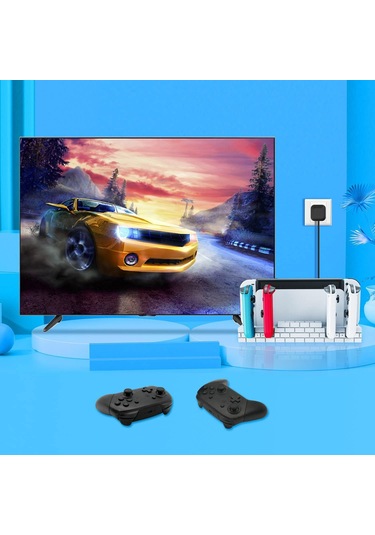 Sw488 Nintendo Oyun Kartları Depolama Hızlı Şarj Dock İstasyonu Siyah