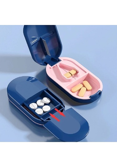 Maoyaya Taşınabilir Hap Kesici Saklama Kutusu İle Hap Kırıcı Çok Renkli Çok Renkli