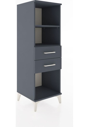 Hyperion Dolap 2 Raflı 2 Çekmeceli 44x44x134 Antrasit-antrasit Antrasit