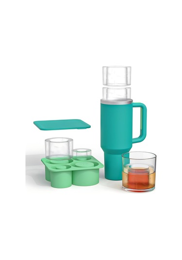 Lemestar Stanley Yeşil 4'lü Gıda Grubu Silikon Buz Kalıbı - Hızlı Donma, Kolay Çıkarma, Yıkama Kolay, Mikrodalga Ve Lavabo Uyumlu Çok Renkli